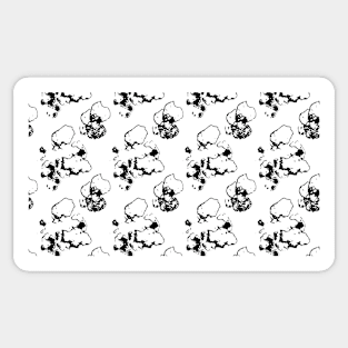 Black fragments, doodles on a white background Sticker